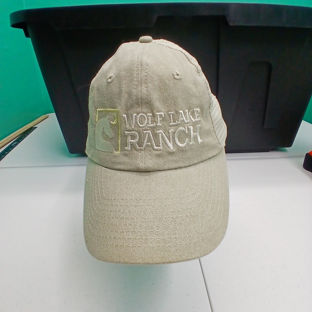 Wolf Lake Ranch Hat OSFM Khaki Trucker Mesh Snapback Western Gorpcore Ranchwear